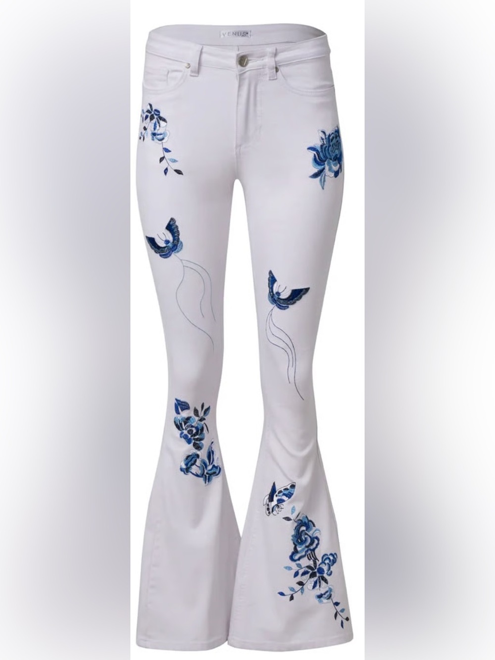 VENUS White High-Rise Button Front Jeans